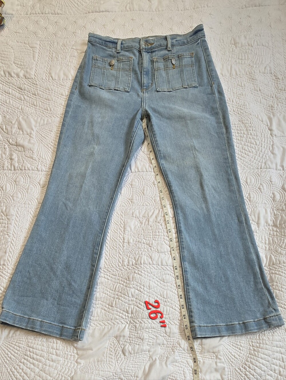 LOFT Patch Pocket Kick Crop Jeans in Vintage Wash Size 4 Or 27